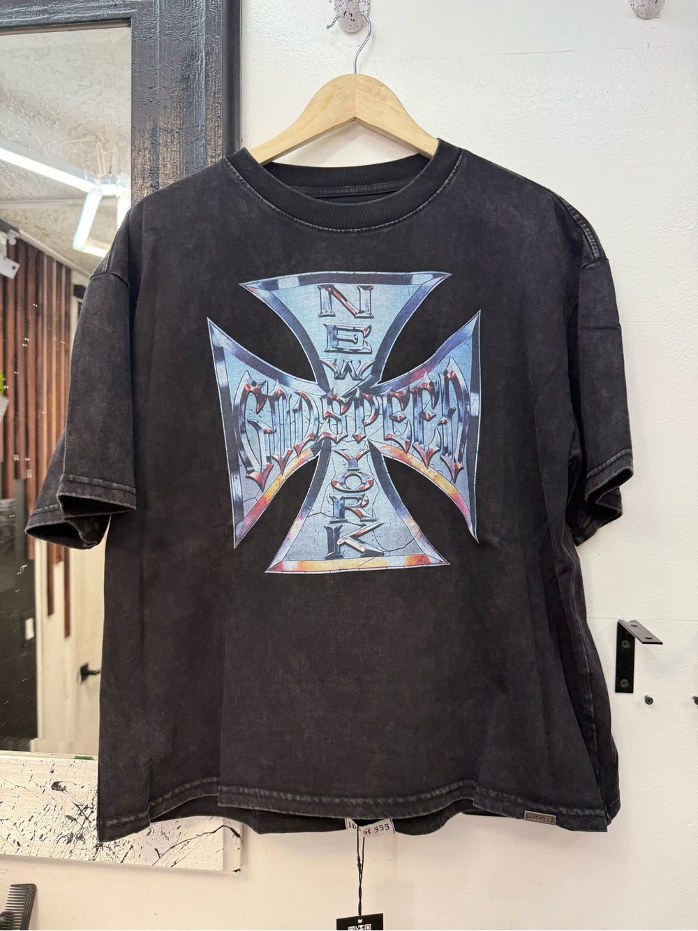 Godspeed New York Chrome Motto double graphic T-Shirt - Picture 2 of 13